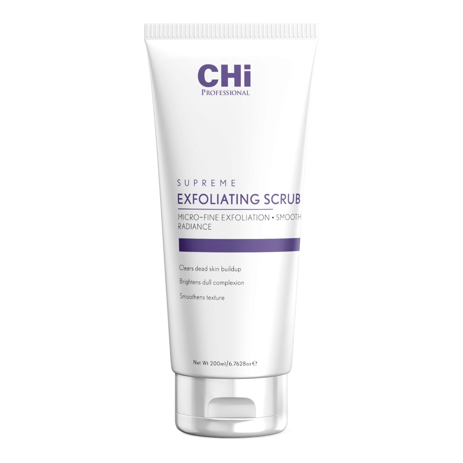 Professional exfoliating scrub by CHI Professional. Removes dead skin, smoothens texture & brightens complexion. Ideal for salon facial treatments.